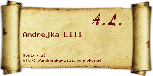 Andrejka Lili névjegykártya
